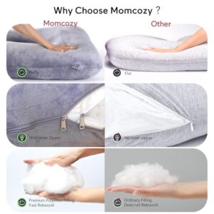 Momcozy Pregnancy Pillows for Sleeping, U Shaped Full Body Maternity Pillow with Removable Cover - Support for Back, Legs, Belly, HIPS for Pregnant Women, 57 Inch Pregnancy Pillow for Women, Grey - Image 5