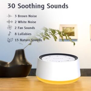 Brown Noise Sound Machine with 30 Soothing Sounds 12 Colors Night Light White Noise Machine for Adults Baby Kids Sleep Machines Memory Function 36 Volume Levels 5 Timers for Home Office Travel - Image 2