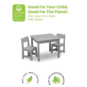 Delta Children MySize Kids Wood Table and Chair Set (2 Chairs Included) - Ideal for Arts & Crafts, Snack Time & More - Greenguard Gold Certified, Grey, 3 Piece Set - Image 5
