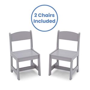 Delta Children MySize Kids Wood Table and Chair Set (2 Chairs Included) - Ideal for Arts & Crafts, Snack Time & More - Greenguard Gold Certified, Grey, 3 Piece Set - Image 7
