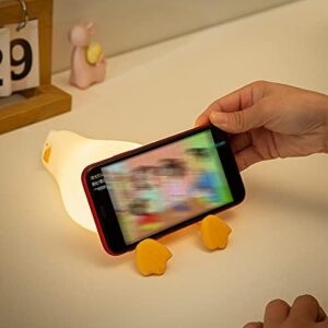 HAPPYBAG LED Lying Flat Duck Night Light, 3 Level Dimmable Nursery Nightlight,Cute Lamps Silicone Squishy Light Up Duck,Rechargeable Bedside Touch Lamp for Breastfeeding Toddler Baby Kids Decor - Image 5