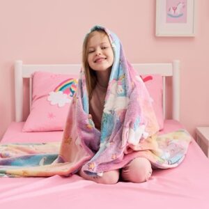 Joiedomi Glow in The Dark Blanket - Unicorns Gifts for Girls Age 2 3 4 5 6 7 8 9 10 11 12 Year Old - Soft Cozy Flannel Kids Throw Blanket - Birthday Bedroom Decor 50"×60" - Image 7