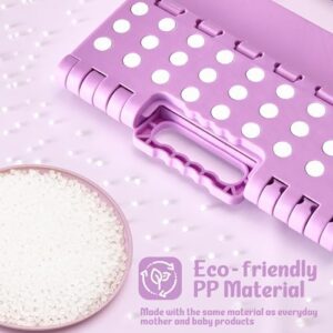 ACSTEP 9 Inch Folding Step Stool 300 LB Capacity Plastic Foldable Step Stools for Kids and Adults, Folding Stool Suitable for Kitchen, Stepping Stool with Handle Light Purple Small Step Stool 1PC - Image 2