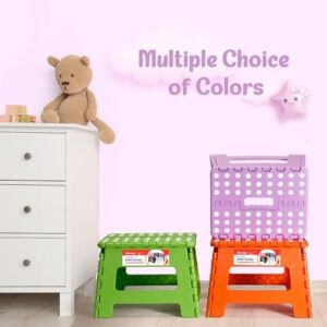 ACSTEP 9 Inch Folding Step Stool 300 LB Capacity Plastic Foldable Step Stools for Kids and Adults, Folding Stool Suitable for Kitchen, Stepping Stool with Handle Light Purple Small Step Stool 1PC - Image 3