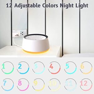 Brown Noise Sound Machine with 30 Soothing Sounds 12 Colors Night Light White Noise Machine for Adults Baby Kids Sleep Machines Memory Function 36 Volume Levels 5 Timers for Home Office Travel - Image 3