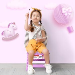 ACSTEP 9 Inch Folding Step Stool 300 LB Capacity Plastic Foldable Step Stools for Kids and Adults, Folding Stool Suitable for Kitchen, Stepping Stool with Handle Light Purple Small Step Stool 1PC - Image 5