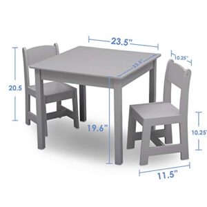 Delta Children MySize Kids Wood Table and Chair Set (2 Chairs Included) - Ideal for Arts & Crafts, Snack Time & More - Greenguard Gold Certified, Grey, 3 Piece Set - Image 3