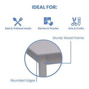 Delta Children MySize Kids Wood Table and Chair Set (2 Chairs Included) - Ideal for Arts & Crafts, Snack Time & More - Greenguard Gold Certified, Grey, 3 Piece Set - Image 6