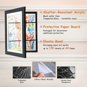 [2-Pack] Kids Artwork Frames Changeable, 8.5 x 11-IN Frames for Kids Artwork, Front Opening Picture Frames, Home Decor, Up to 150 Pcs of Kids Art Frame, Craft Storage, Hanging Wall Decor, Art - Image 5