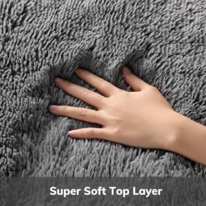 Ophanie Upgrade 4x6 Rugs for Bedroom, Grey, Fluffy Shaggy Soft Area Rug, Gray Non-Slip Indoor Floor Carpet for Living Room, Kids Baby Boys Teen Dorm Home Decor Aesthetic, Nursery, Rug - Image 2