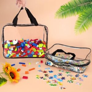 6 Packs Large Toy Storage Bags with Labels, Reusable Clear PVC Board Game Storage, Travel Waterproof Organizer Bags with Zipper for Building Blocks, Puzzle, Kids Books - Image 4