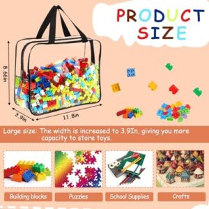 6 Packs Large Toy Storage Bags with Labels, Reusable Clear PVC Board Game Storage, Travel Waterproof Organizer Bags with Zipper for Building Blocks, Puzzle, Kids Books - Image 2