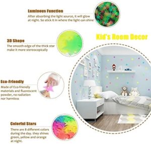 Glow in The Dark Stars Stickers for Ceiling, Adhesive 200pcs 3D Glowing Stars and Moon for Kids Bedroom,Luminous Stars Stickers Create a Realistic Starry Sky,Room Decor,Wall Stickers - Image 3