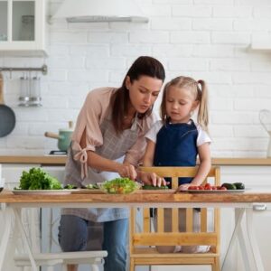 COSYLAND Kids Kitchen Step Stool，Toddler Standing Tower with CPC Certification, Removable Anti-Drop Railing Safety Rail Enjoys Unique Patented Design A Anti-tip Structure More Stable, Natural Bamboo - Image 5