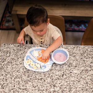 The First Years Bluey 4-Piece Place Setting - BPA Free Dishwasher Safe Toddler Dinnerware Set with Divided Plate, Bowl, Fork, Spoon - Multicolor - Image 3