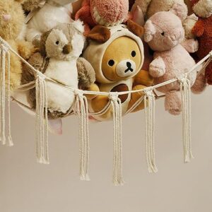Stuffed Animal Storage Hammock or Net Corner - Large Toy Hammock Net for Stuffed Animals Room Decor - Cute Stuff Animal Organizer Holder for Plush Plushie - Kids Baby Nursery Wall Bedroom Home Decor - Image 4