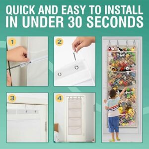 The Original Stuffed Animal Storage (Patented) - Over Door Organizer for Stuffies, Baby Ideas Holder, Toy Plush Storage/Hammock Hanging Storage Net Big Girls Toddler Large Bag Animals Stuffy Behind - Image 2