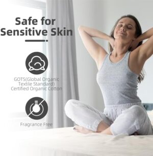 HLLBLL® Grounding Bedding Sheet Set, Bed Sheets and Pillowcase Set, 90% Organic Cotton+10% Pure Silver Organic Fitted Grounded Sheet for Improved Sleep, Pain Relief (White, King XL(78 * 80 * 15inch)) - Image 2