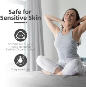 Grounding Sheet, 90% Organic Cotton+10% Pure Silver Organic Fitted Grounded Sheet for Improved Sleep, Pain Relief - Earth Connected Bedding (Gray, Twin XL (39.1 * 80.1 * 15 inch)) - Image 2