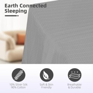 Grounding Sheet, 90% Organic Cotton+10% Pure Silver Organic Fitted Grounded Sheet for Improved Sleep, Pain Relief - Earth Connected Bedding (Gray, Twin XL (39.1 * 80.1 * 15 inch)) - Image 5