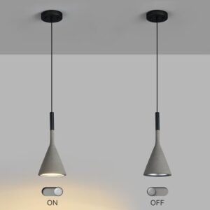 Farmhouse Black Pendant Light Fixtures 1-Light Concrete Industrial Kitchen Island Pendant Lighting for Dining Room Bedroom Hallway Pendant Ceiling Lamp(2-Pack) - Image 8