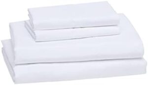 Amazon Basics - 4 Piece Microfiber Lightweight Wrinkle-free Breathable Bed Sheet Set, Super Soft Easy Care, 14" Deep Pockets, Queen, Bright White, Solid - Image 3