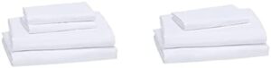 Amazon Basics - 4 Piece Microfiber Lightweight Wrinkle-free Breathable Bed Sheet Set, Super Soft Easy Care, 14" Deep Pockets, Queen, Bright White, Solid - Image 2