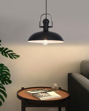 Black Pendant Lights Kitchen Island 2 Pack, Dome Pendant Light 13.8" W, Black Farmhouse Pendant Light for Kitchen Barn Hallway Porch Dining Room - Image 3