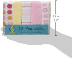 Spasilk Baby 10 Pack Soft Terry Bath Washcloth Wipes - Image 3