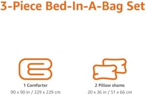 Amazon Basics Soft, Plush 3 Piece Microfiber Kid's Comforter and Pillow Sham Set, Full/Queen, Purple Flowers, Bluish Pink, Lightweight, Floral - Image 3