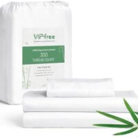 Twin Sheet Set, 100% Rayon Derived from Bamboo, 3-Piece, 16 Inch Deep Pockets, Cooling Sheets for Twin Size Bed Set, Breathable & Silky Soft, Hotel Bedding Sheets & Pillowcases, White