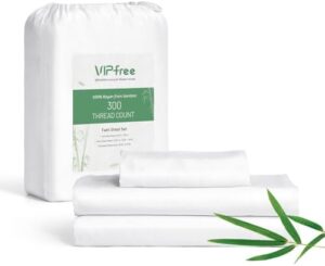 Twin Sheet Set, 100% Rayon Derived from Bamboo, 3-Piece, 16 Inch Deep Pockets, Cooling Sheets for Twin Size Bed Set, Breathable & Silky Soft, Hotel Bedding Sheets & Pillowcases, White