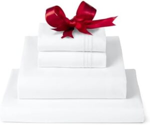 Mellanni Queen Sheets Set - 4 PC Iconic Collection Bedding - Hotel Luxury, Extra Soft, Cooling Bed Sheets - Wrinkle, Fade, Stain Resistant (Queen, White)