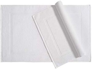 Amazon Basics Premium 100% Cotton Absorbent, Soft Bath Towel Mat Set, Machine Washable, Pack of 6, 684 GSM, White, 30" x 20" (Previously AmazonCommercial brand) - Image 2