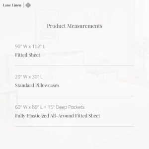 LANE LINEN 600 TC King Size Sheets Set - 100% Mercerized Cotton Sheets King Size Fully Elasticized - Hotel Like Thick Ultra Soft White King Sheets Set, Sateen Weave Deep Pocket King Bedding Set-White - Image 8