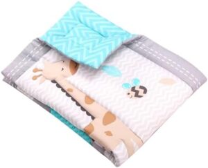 Animals 4 Pieces Crib Bedding Sets for Boys and Girls | Baby Bedding Crib Set of Crib Sheet, Quilt, Dust Ruffle & Wall Decal Set for Standard Size Crib - Image 8