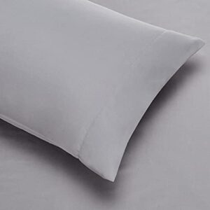 Amazon Basics Full/Queen Comforter Set with Sheets, 7-Piece Gray Calvin Stripe Bedding, Lightweight Microfiber Bed-in-a-Bag, Striped - Image 5