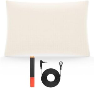 Grounding Pillow Case,Earth Connected Pillowcase,Bedding.Improve Sleep,Reduce Pain.90% Organic Cotton, 10% Silver Fiber (White, 30 * 20.5inch)