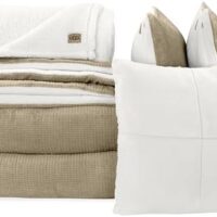 UGG Remina Comforter Set 5 Piece Bed in a Bag with Throw Blanket, Decorative Pillow, Shams, and Reversible Comforter Hypoallergenic Washable Luxury Warm Fluffy Bedding Set, Full/Queen, Brown Birch