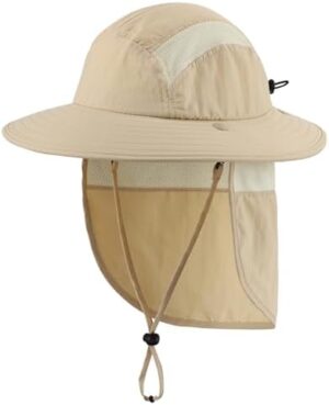 Home Prefer UPF 50+ Boys Sun Hat with Neck Flap Wide Brim Summer Beach Bucket Hat for Boys Girls Toddler Kids Safari Hat