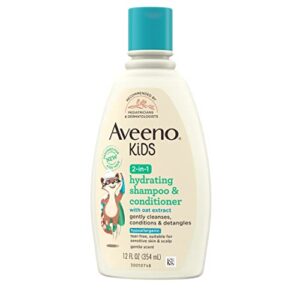 Aveeno Kids 2-in-1 Hydrating Shampoo & Conditioner, Gently Cleanses, Conditions & Detangles Kids Hair, Formulated With Oat Extract, For Sensitive Skin & Scalp, Hypoallergenic, 12 fl. oz - Image 13