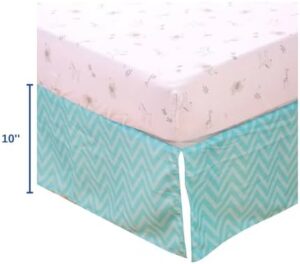 Animals 4 Pieces Crib Bedding Sets for Boys and Girls | Baby Bedding Crib Set of Crib Sheet, Quilt, Dust Ruffle & Wall Decal Set for Standard Size Crib - Image 6