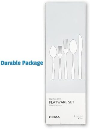 HIKAA 20PCS Silverware Set, Modern Flatware Set Service for 4, Cutlery Set for Home, Kitchen and Restaurant, Mirror Polished, Dishwasher Safe - Image 8