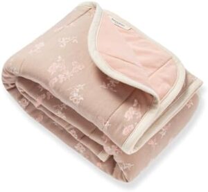 Burt's Bees Baby Newborn Essentials Reversible Quilt Blanket, 100% Organic Cotton Crib Blanket, 30 x 40 Inch