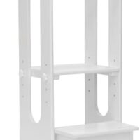 Little Partners Learning Tower Toddler Tower, Explore 'N Store Montessori Kitchen Tower for Cooking and Learning, 22.28" L x 19.56" W x 33.50" H, Ages 2 to 6 (Soft White)