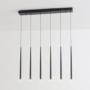 Modern Pendant for Kitchen Island, Linear Chandelier 6 Lights Cluster Bar for Dining Room, Black Warm White Dimmable - Image 4