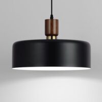 Modern Solid Wood Pendant Lights,13.8" Large Hammered Vintage Chandeliers,Black Finish Hanging Lighting Lamp,Industrial Drum Ceiling Light Fixtures for Dining Room,Kitchen Island, Farmhouse