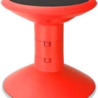 Storex Wiggle Stool – Active Flexible Seating for Classroom and Home Study, Adjustable 12-18 Inch Height, Red (00302U01C)