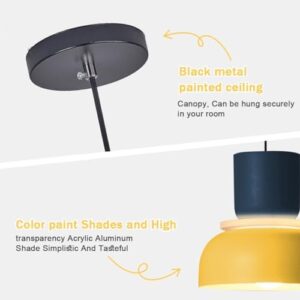 Modern Industrial Pendant Light Macaron Color Barn Style Mid Century Hanging Light Fixture with Aluminum Shade Chandelier Nordic Colorful Ceiling Pendant Lights for Dining Room Kitchen - Image 3