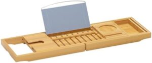 Luxury Bathtub Caddy Tray,Bamboo Bathtub Tray Caddy - Wood Bath Tray Expandable,Can be Placed Book and Integrated Tablet Smartphone and Wine Holder - Gift Idea for Loved Ones - Image 7